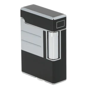 Winjet Moderno Flint Lighter - Sort & Chrome