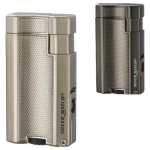 Cigar Lighter - Silver Match London - Double Torch & Puncher